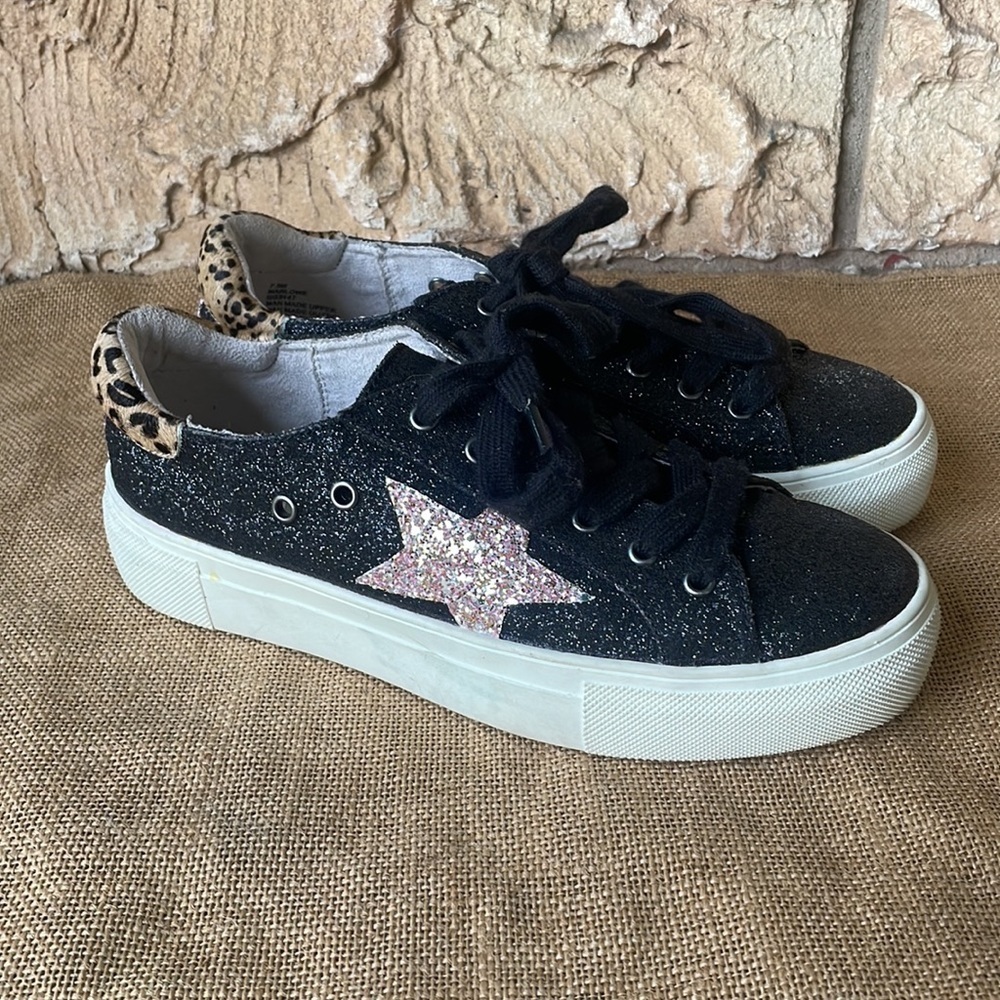 Mia marlowe Shoe Star Glitter sneakers, Black & Pink Size 7 1/2 Sold Out - Picture 7 of 16